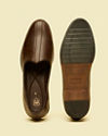 Manyavar Men Elegant Dark Brown Shoe image number 4