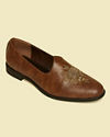 alt message - Manyavar Men Brown Loafers Style Shoes image number 2