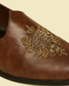 alt message - Manyavar Men Brown Loafers Style Shoes image number 1