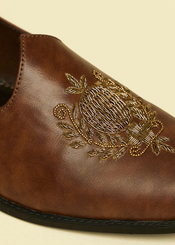 Manyavar Men Brown Loafers Style Shoes