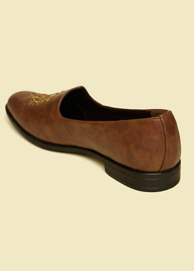 alt message - Manyavar Men Brown Loafers Style Shoes image number 5