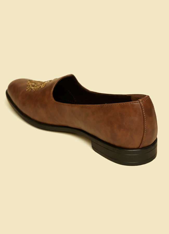 alt message - Manyavar Men Brown Loafers Style Shoes image number 5