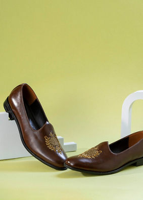 Manyavar Men Dark Brown Festive Shoe