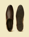 alt message - Manyavar Men Dark Brown Loafers Style Shoes image number 4