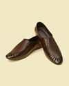Manyavar Men Dark Brown Loafers Style Shoes