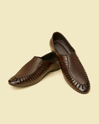 Manyavar Men Dark Brown Loafers Style Shoes