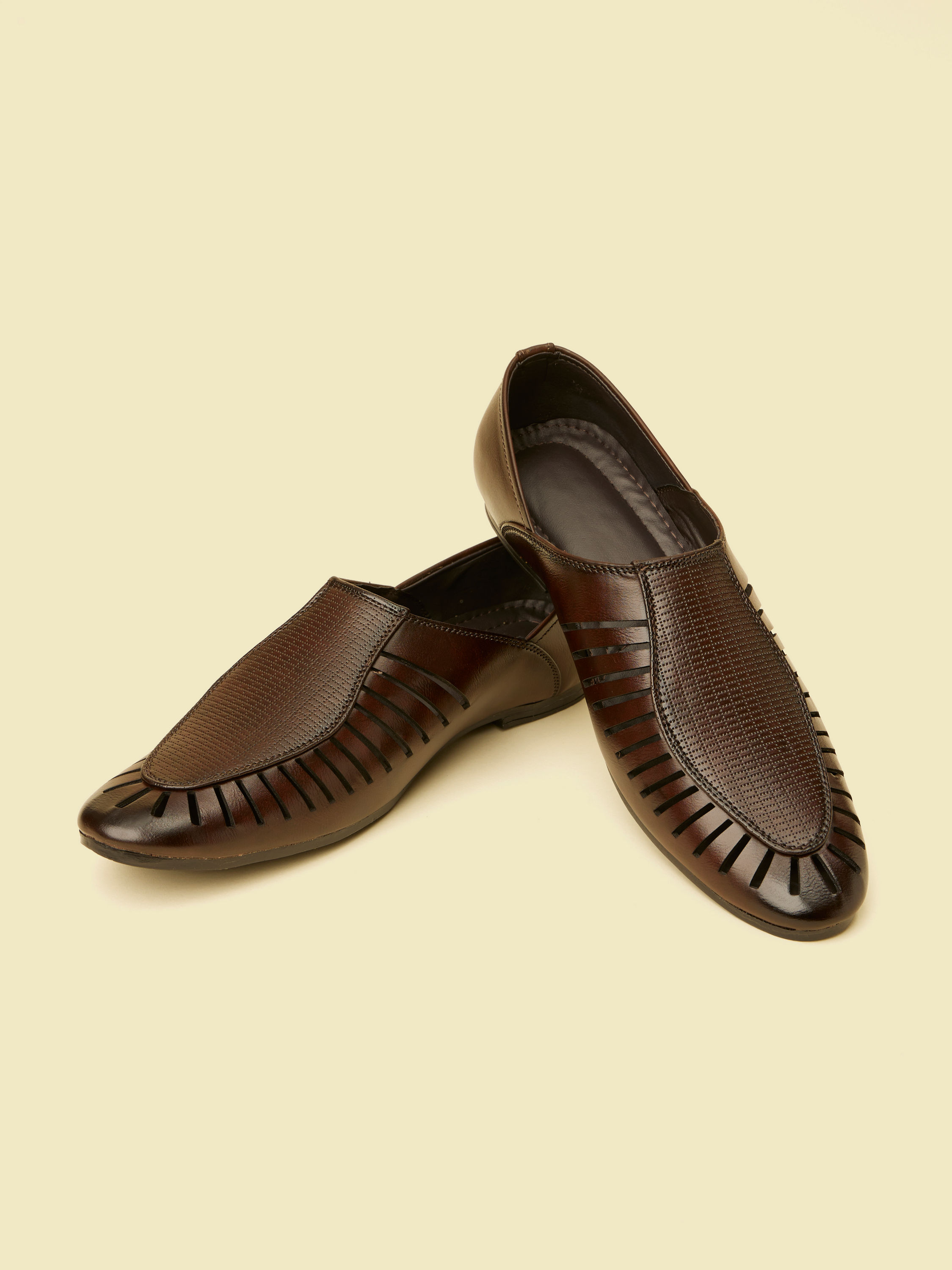 Manyavar Men Dark Brown Loafers Style Shoes