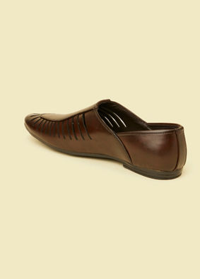 alt message - Manyavar Men Dark Brown Loafers Style Shoes image number 5