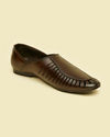 alt message - Manyavar Men Dark Brown Loafers Style Shoes image number 2