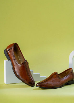 Manyavar Men Chic Brown Festive Shoe