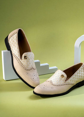 Manyavar Men Cream Allure Men's Shoe