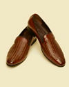 Manyavar Men Brown Faux Leather Shoe