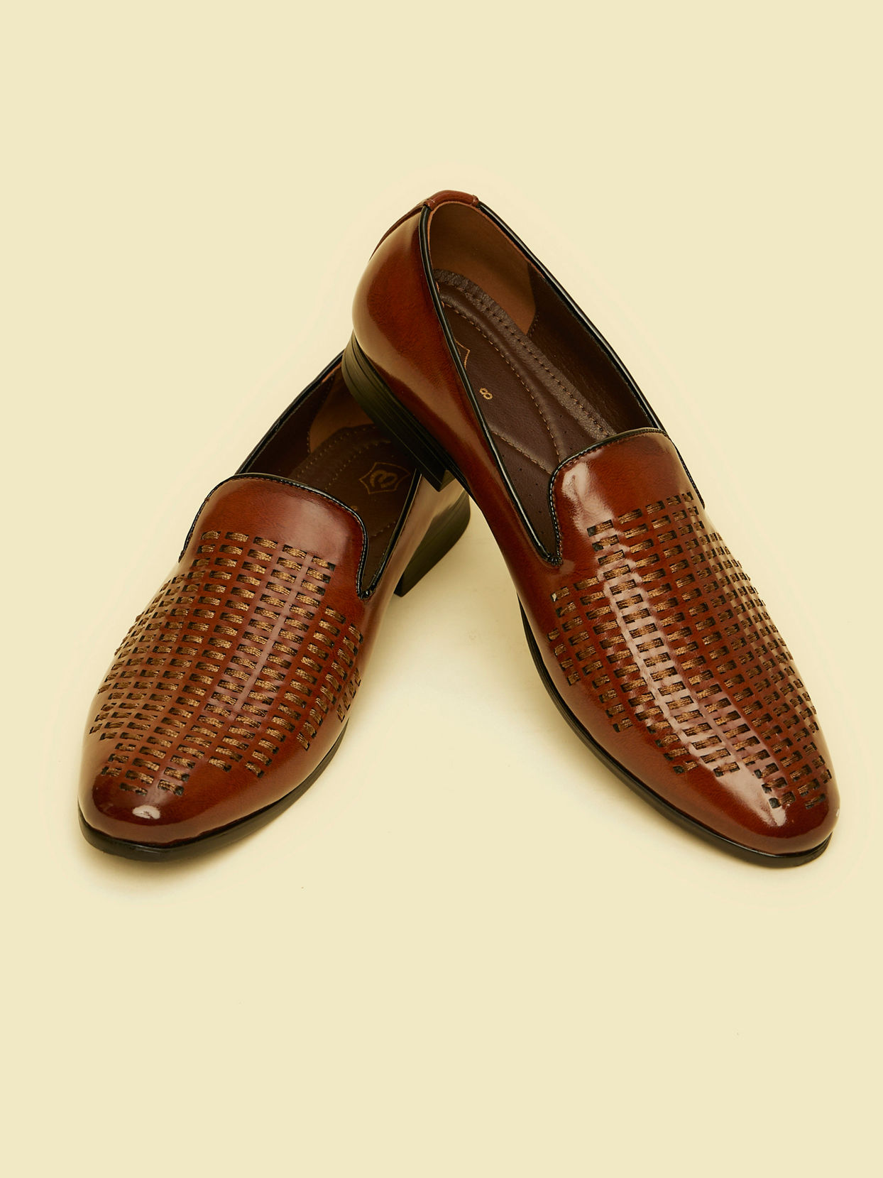 Manyavar Men Brown Faux Leather Shoe