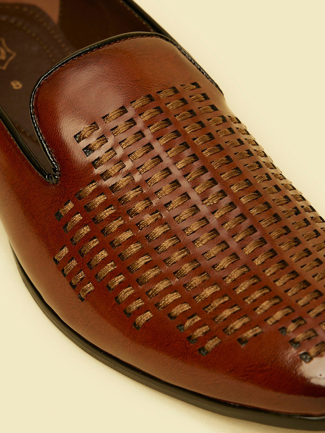 Manyavar Men Brown Faux Leather Shoe