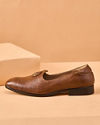 Manyavar Men Brown Faux Leather Shoe with Embellishment