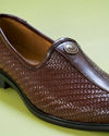 Manyavar Men Exquisite Brown Faux Leather Shoe