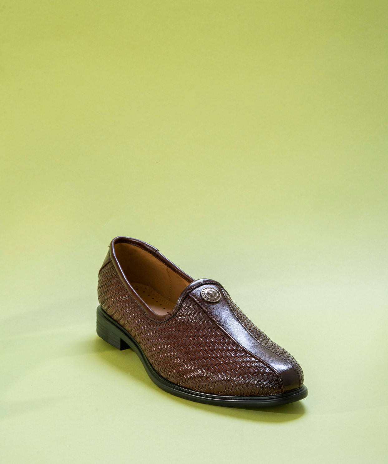 Manyavar Men Exquisite Brown Faux Leather Shoe