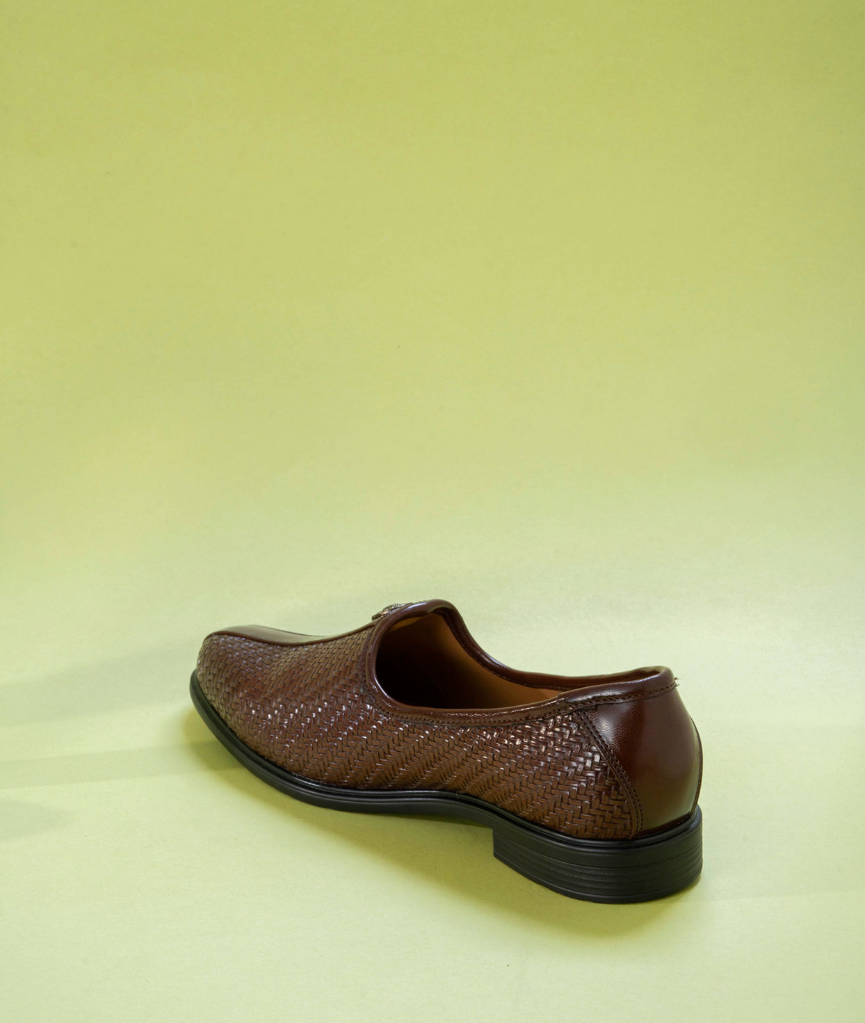 Manyavar Men Exquisite Brown Faux Leather Shoe