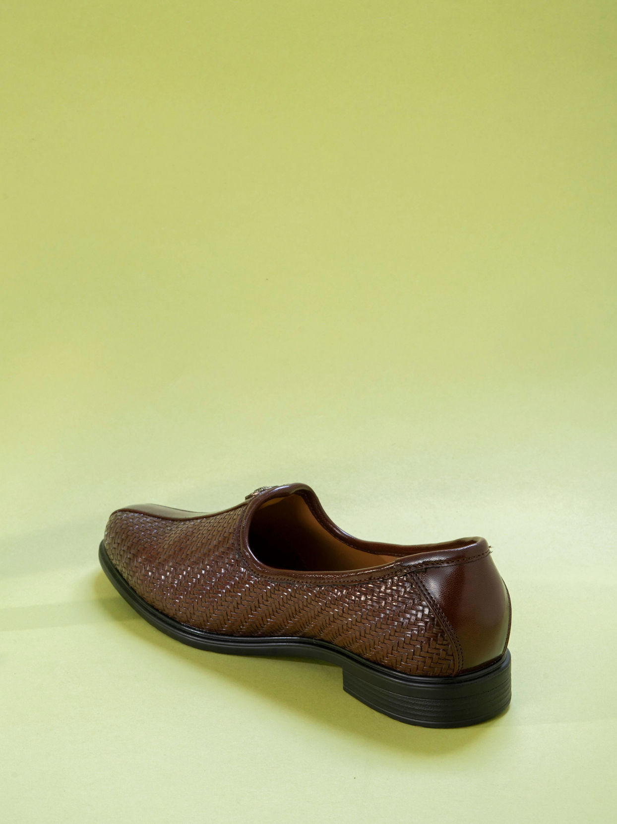 Manyavar Men Exquisite Brown Faux Leather Shoe