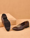 Manyavar Men Brown Faux Leather Shoe with Embroidery