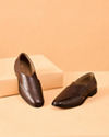 Manyavar Men Brown Faux Leather Shoe with Perforated Detail