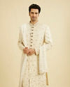 Manyavar Men Resplendent Cream Sherwani Suit