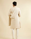 Manyavar Men Cloud Cream Medallion Patterned Sherwani Set