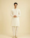 Manyavar Men Rust Pink Self Design Sherwani