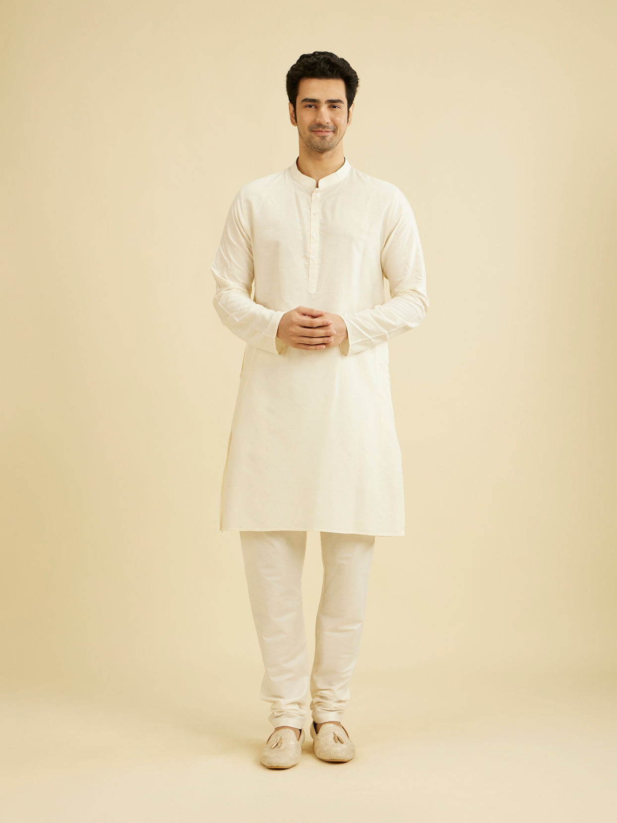 Manyavar Men Rust Pink Self Design Sherwani