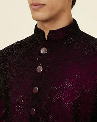 Manyavar Men Cherry Wine Stone Work Sherwani