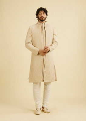 Manyavar Men Regal Fawn Sherwani image number 2