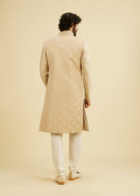 Manyavar Men Regal Fawn Sherwani image number 4