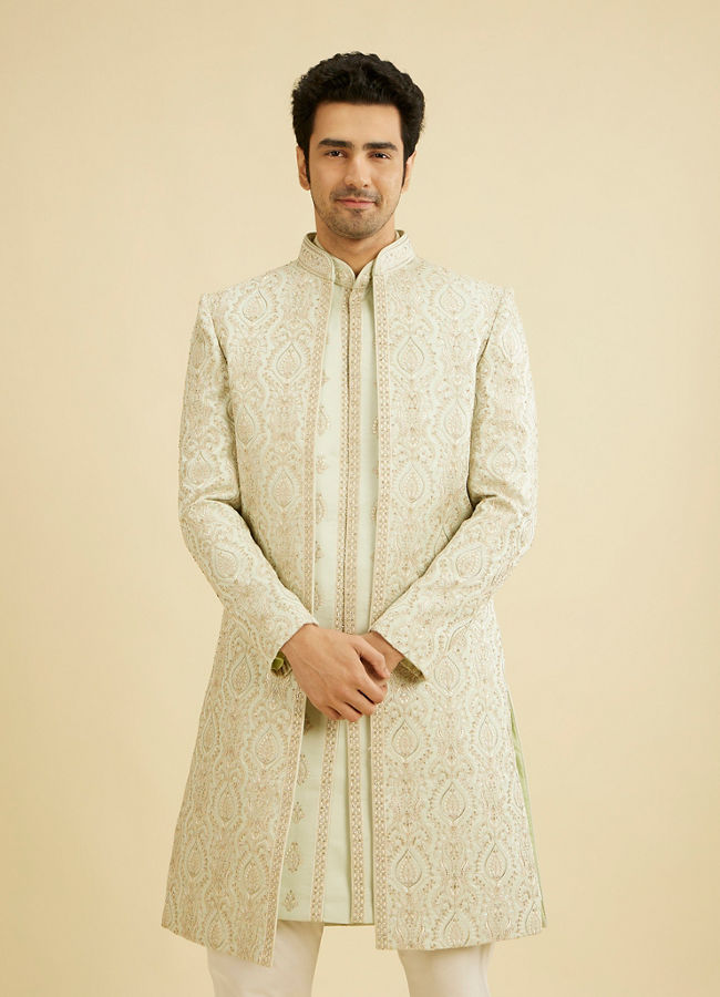 alt message - Manyavar Men Emerald Splendor Sherwani image number 0