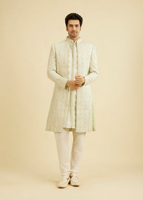 Manyavar Men Emerald Splendor Sherwani image number 2