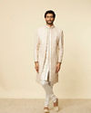 alt message - Manyavar Men Peach Buta Patterned Sherwani Set image number 2