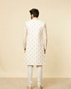 Peach Buta Patterned Sherwani Set image number 4