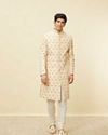 Manyavar Men Biscuit Beige Aari Embroidered Sherwani Set