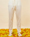 Manyavar Men Off White Harelquin Patterned Sherwani Set