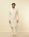 Manyavar Men Sand Beige Aari Embroidered Sherwani Set