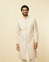 Sand Beige Aari Embroidered Sherwani Set