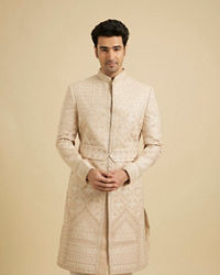 Manyavar Men Fawn Festive Sherwani