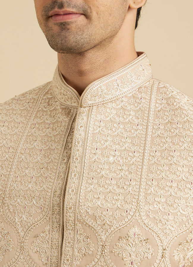 Manyavar Men Fawn Festive Sherwani