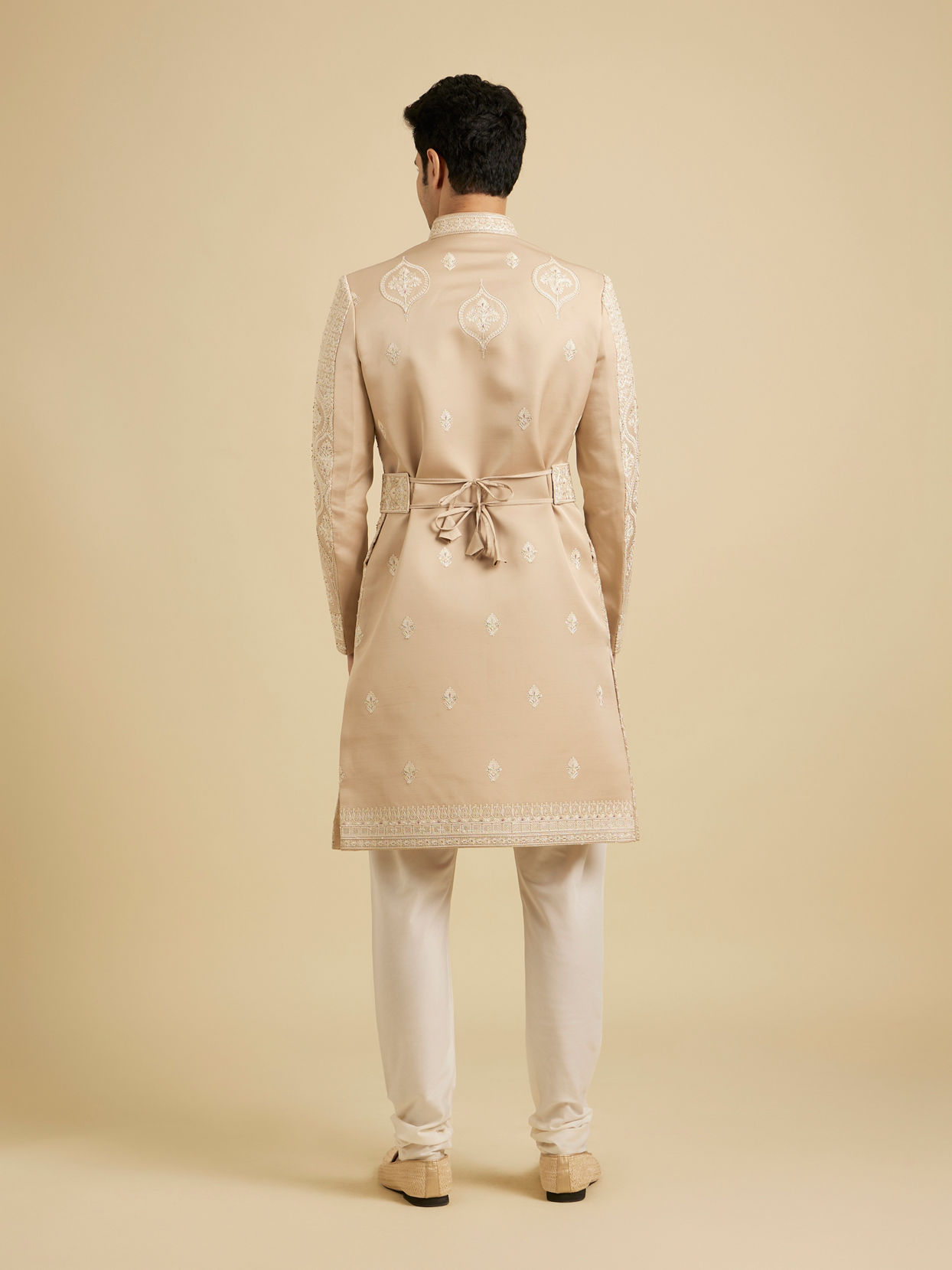 Manyavar Men Fawn Festive Sherwani image number 4