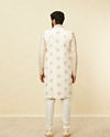 Manyavar Men Veiled Rose Pink Aari Embroidered Sherwani Set
