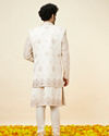 alt message - Manyavar Men Warm White Floral Trellis Patterned Sherwani Set image number 6