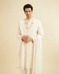 Manyavar Men Warm White Peach Sherwani