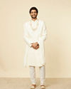 Manyavar Men Warm White Sequined Sherwani Set