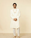 alt message - Manyavar Men Warm White Sequined Sherwani Set image number 2