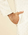 Manyavar Men Warm White Sequined Sherwani Set