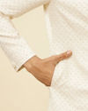 Manyavar Men Warm White Self designed Sherwani Set